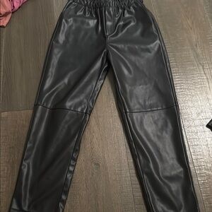 MINI MOLLY Black Faux Leather Pants